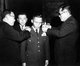 Korea: Future President of the Republic of Korea (South Korea), Park Chung Hee, is promoted to the rank of Lieutenant-General by President Yun Bo-seon (right), shortly after the 16 May 1961 military coup led by Park. Seoul, 11 April, 1961